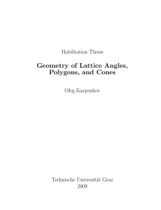 Geometry of Lattice Angles, Polygons, and Cones