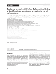 Blood group terminology 2004: from the International Society of