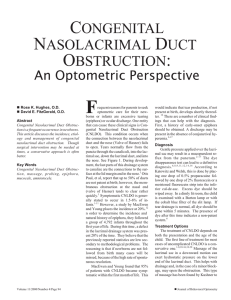 CONGENITAL NASOLACRIMAL DUCT OBSTRUCTION: