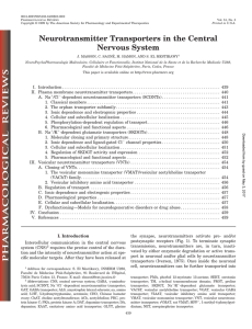 Neurotransmitter Transporters in the Central Nervous System