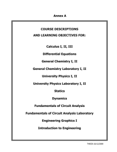Annex A COURSE DESCRIPTIONS AND LEARNING OBJECTIVES