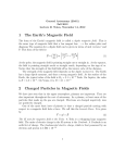 1 The Earth`s Magnetic Field 2 Charged Particles in Magnetic Fields