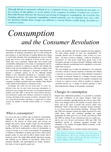 Consumption and the Consumer Revolution
