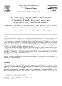 Fear conditioning in posttraumatic stress disorder - Ruhr