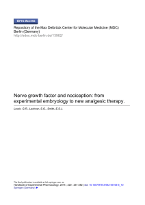 Nerve growth factor and nociception: from