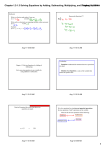 Chapter 1.2-1.3 Solving Equations by Adding, Subtracting