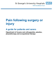 Pain following surgery or injury