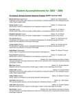 Student Accomplishments for 2005 – 2006