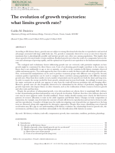 The evolution of growth trajectories: what limits growth