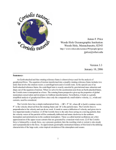 an essay on the Coriolis force - Woods Hole Oceanographic Institution