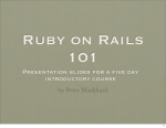 Ruby on Rails 101 - Peter Marklund`s Home