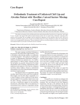 Case Report Orthodontic Treatment of Unilateral Cleft Lip and