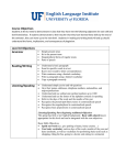 Course Objectives Level 10 Objectives Grammar Reading/Writing