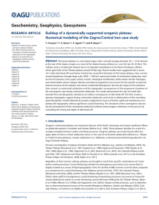 Buildup of a dynamically supported orogenic plateau: Numerical