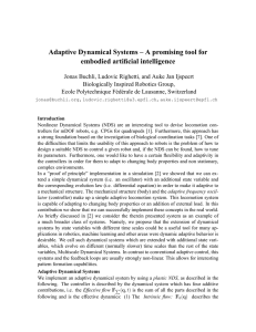 Adaptive dynamical systems: A promising tool for embodied artificial