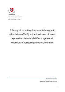 Efficacy of repetitive transcranial magnetic stimulation (rTMS) in the