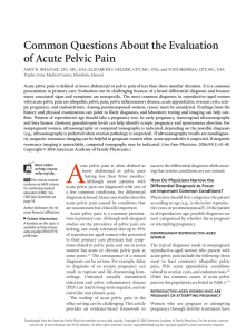 Common Questions About the Evaluation of Acute Pelvic Pain