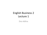 English Business 2 Lecture 1