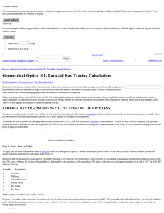 Geometrical Optics 101: Paraxial Ray Tracing