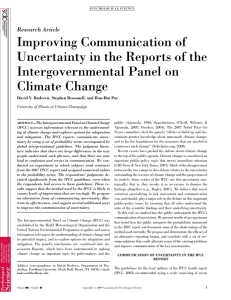Research paper: Improving Communication of Uncertainty in the