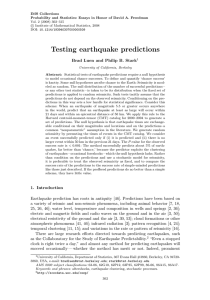 Testing earthquake predictions