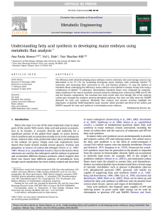 Understanding fatty acid synthesis in developing - Shachar