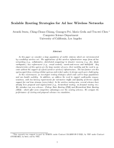 Scalable Routing Strategies for Ad hoc Wireless Networks