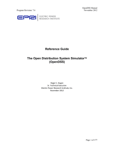 Reference Guide The Open Distribution System Simulator