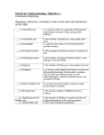 Check for Understanding- Objective 1 Vocabulary Matching Directions