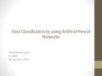 Data Classification by using Artificial Neural Networks