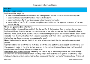 Earth and space - Tollgate Teaching Alliance