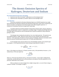 The Atomic Emission Spectra of Hydrogen, Deuterium