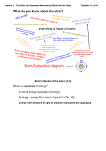 Lesson 2 - The Bohr and Quantum Mechanical Model of the Atom