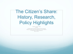 May 15, 2013, The Citizen`s Share: History, Research, Policy