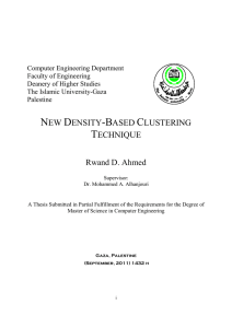 NEW DENSITY-BASED CLUSTERING TECHNIQUE Rwand D. Ahmed