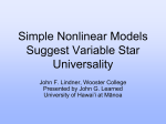 Simple models for SNC stars - University of Hawaii Physics and