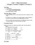 Unit 7 - Mole Conversions (Chapter 3 section 3 Chapter 11 section 3