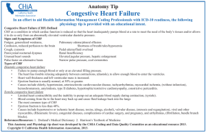 Congestive Heart Failure - California Health Information Association
