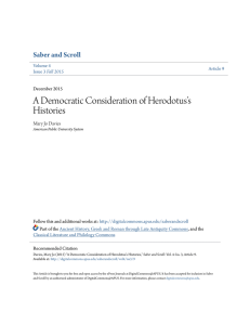 A Democratic Consideration of Herodotus`s Histories