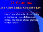 24-1 A New Look at Coulomb`s Law