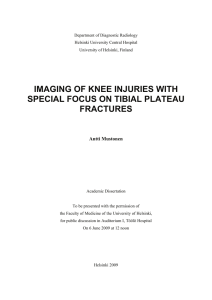 Imaging of knee injuries with special focus on tibial plateau