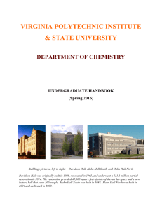 Spring 2016 CHEM Handbook - Chemistry | Virginia Tech