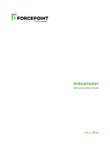 Forcepoint Sidewinder Administration Guide