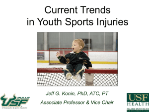 Current Trends in Youth Sports Injuries AAHPERD Handout