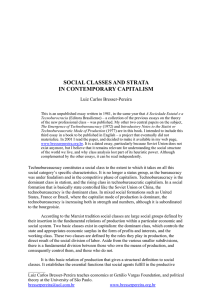 social classes and strata in contemporary capitalism - Bresser
