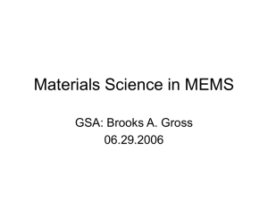 Materials Science in MEMS - Computer Science and Engineering