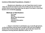 Control of Microbial Populations: Chapter 7 --