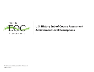 U.S. History EOC Assessment Achievement Level Descriptions