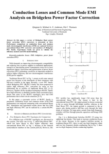 Conduction Losses and Common Mode EMI Analysis on