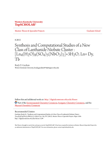 Synthesis and Computational Studies of a New Class of Lanthanide